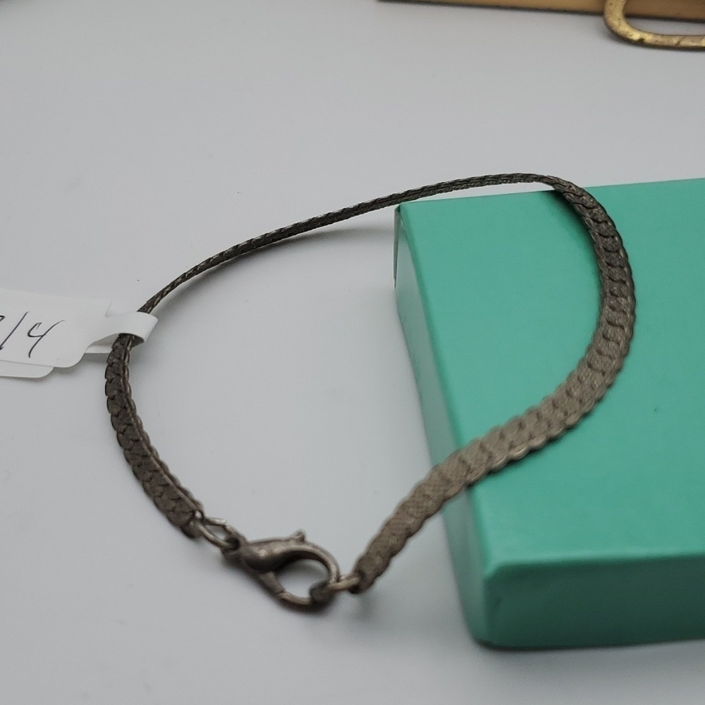 Flat‎ chain bracelet silver plated B1714